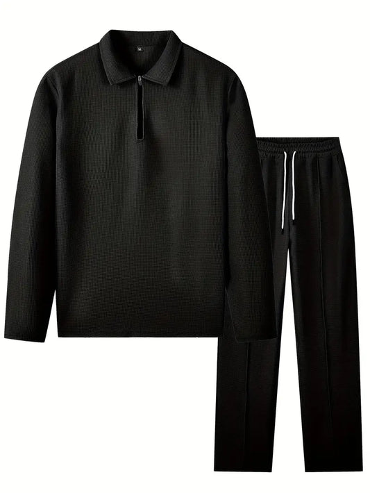 SET DEAL = Pullover-Sweatshirt und Jogginghose mit Kordelzug Schwarz