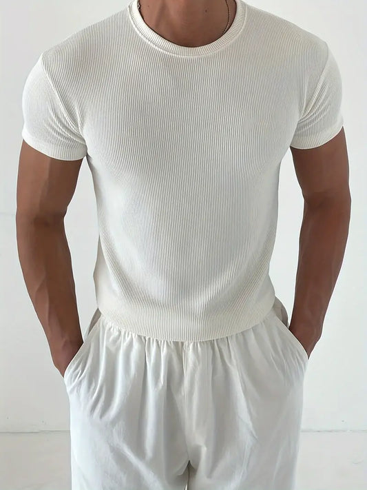 Einfarbiges T-Shirt Weiss