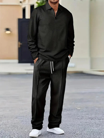 SET DEAL = Pullover-Sweatshirt und Jogginghose mit Kordelzug Schwarz