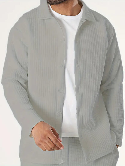 Outfit mit einfarbigem Langarmshirt & Hose Grau